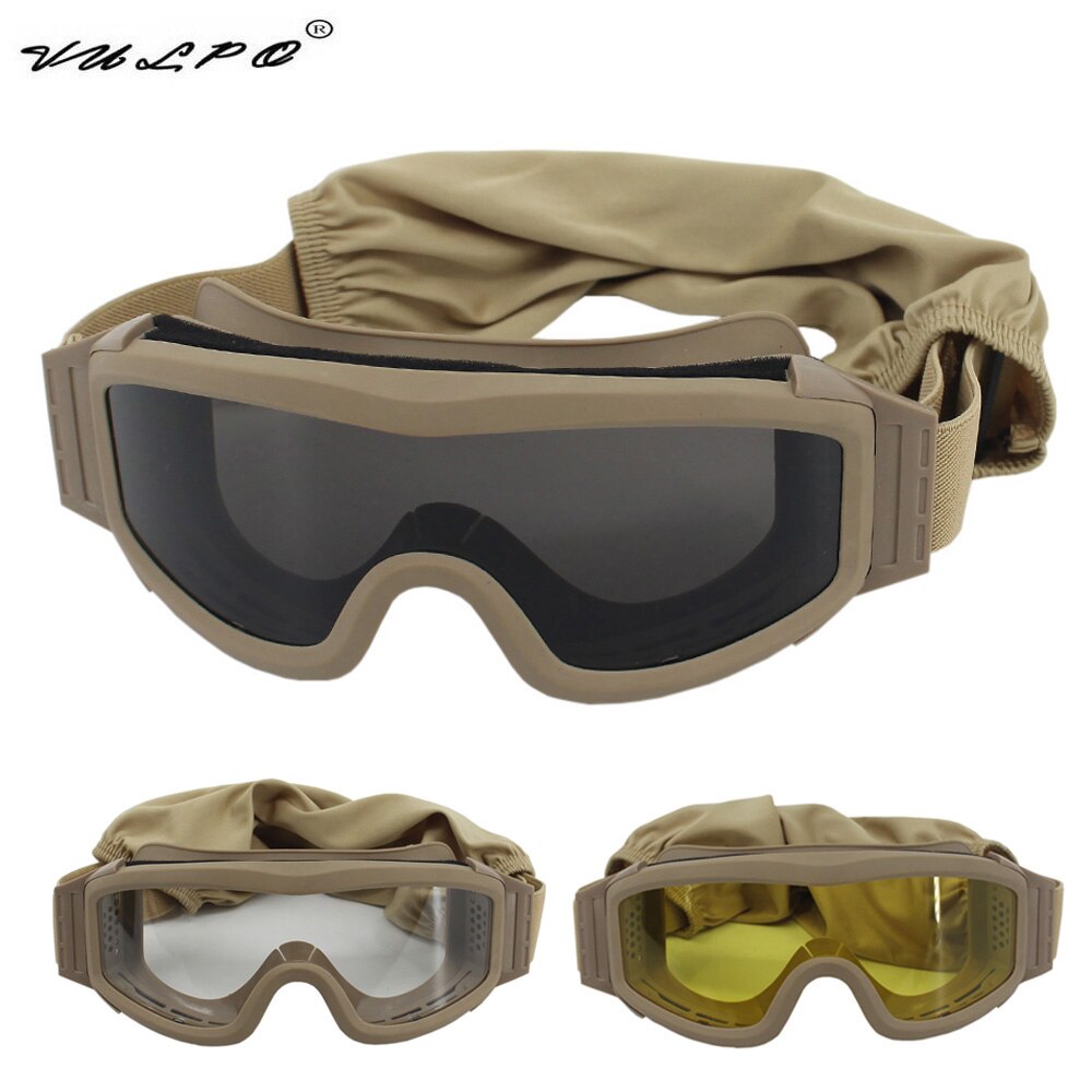 VULPO-군사 서바이벌 게임 고글 슈팅 안경, 방풍, 안개 방지, 페인트볼, CS 고글, 야외 하이킹, 등산 안경
